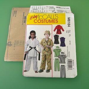 McCall's 6184 Karate, Doc/Medic,Ninja Costume Sewing Pattern Child's 6-7-8 Uncut